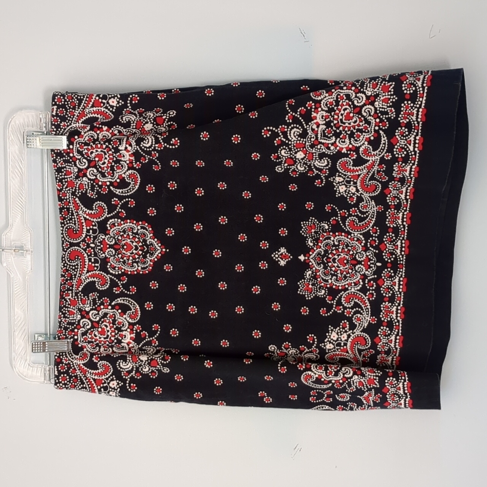 Talbots paisley print navy skirt